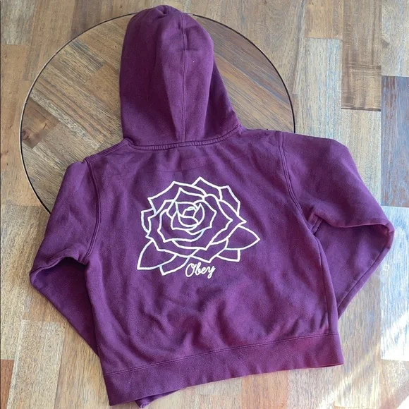 Obey Burgundy Rose Hoodie - Picture 2 of 6